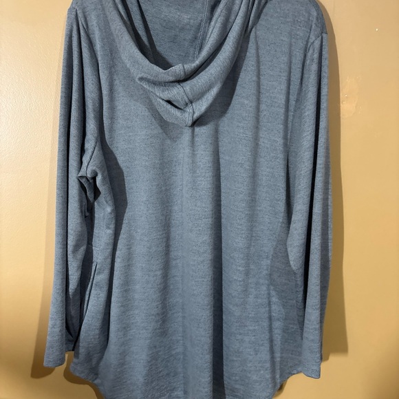 Denim&Co Gray Hooded Sweatshirt - Picture 9 of 9